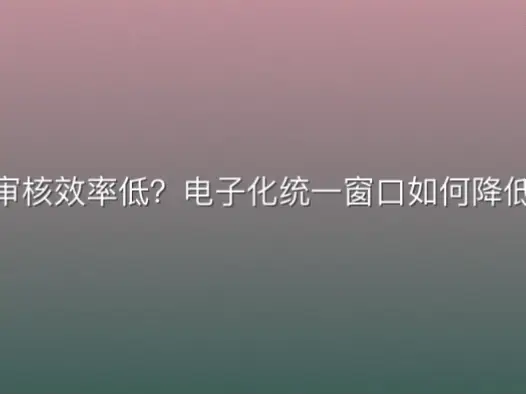 纸质材料审核效率低？电子化统一窗口如何降低纠纷风险